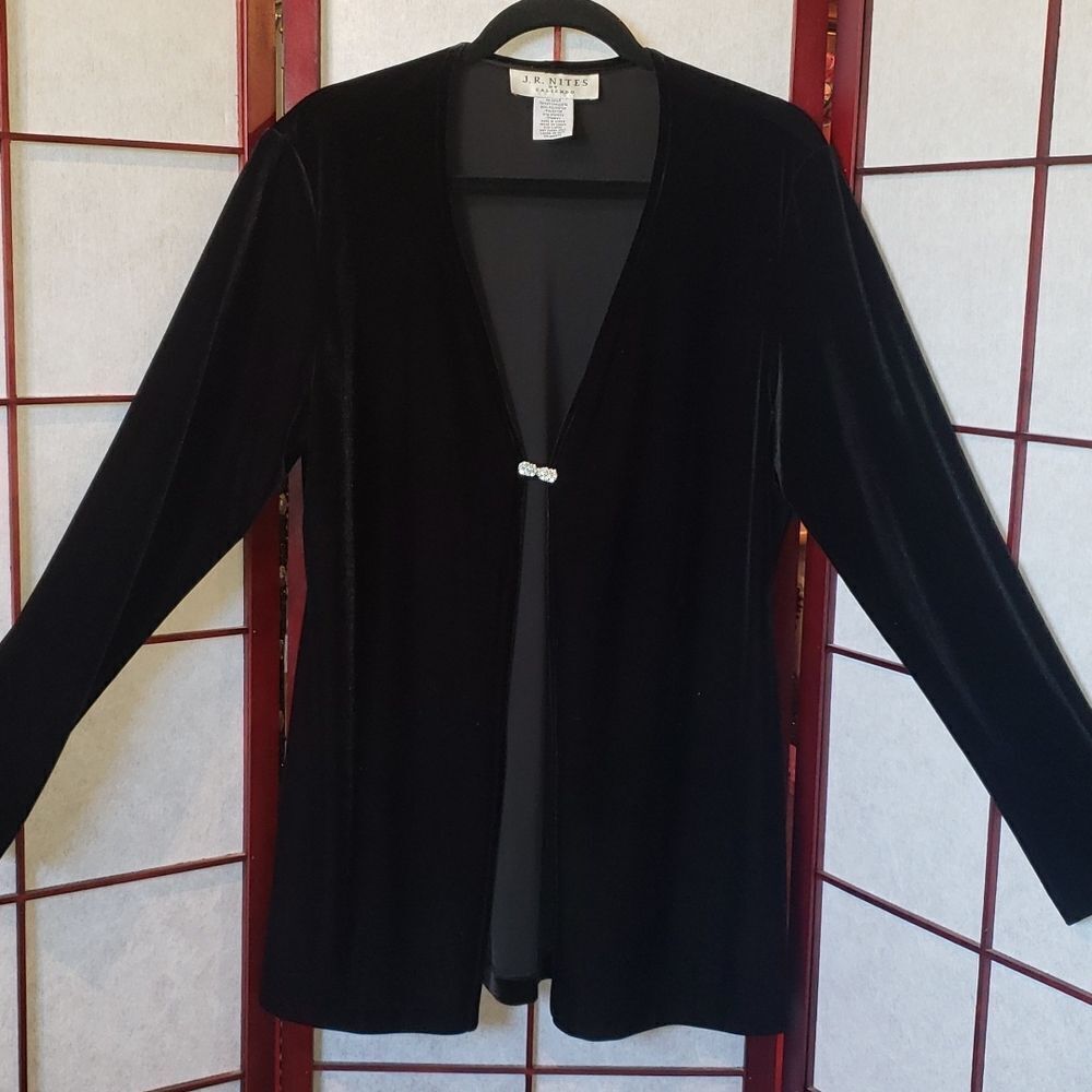 J.R. Nites Shimmery Velvety Soft Black Jacket